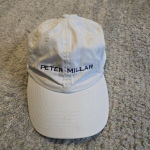 Peter Millar White Golf Hat Cap Casual Strapback Adjustable